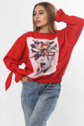 Свитшот с рукавами на завязках 36300, Цвет: Красный, Размер: XS