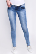 Вузькі джинси з потертостями 30994, Колір: Блакитний, Розмір: 27