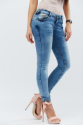 Джинсы скинни на низкой посадке 30992, Цвет: Голубой, Размер: 28
