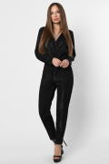 Праздничный черный женский комбинезон 36391, Цвет: Черный, Размер: XS