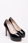 Черные туфли на высоком каблуке 35238, Цвет: Черный, Размер: 37