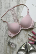 Рожевий жіночий бюстгальтер з пуш-ап ефектом 35137, Колір: Світло-рожевий, Розмір: 80B