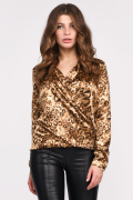 Модна жіноча блуза з леопардовим принтом 35100, Колір: Леопард, Розмір: XS