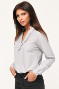 Жіноча сіра блуза у смужку 34073, Колір: Сірий, Розмір: XS