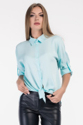Женская стильная рубашка оверсайз 34089, Цвет: Голубой, Размер: S