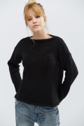 В'язаний светр "Пальма" 27608, Колір: Чорний, Розмір: ONE SIZE