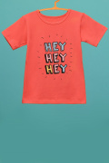 Детская футболка Standart с принтом Hey Hey Hey 34489, Цвет: Корал, Размер: 98