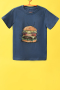 Дитяча футболка Standart з принтом бургера 34493, Колір: Джинс, Розмір: 110