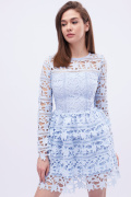 Ажурна міні сукня кольору блакитний 32703, Колір: Блакитний, Розмір: XS