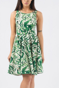 Літня сукня з бавовни 33371, Колір: Зелений, Розмір: XS