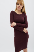 Трикотажна сукня з мереживною спинкою 31922, Колір: Бургунді, Розмір: XS