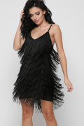Сукня з бахроомою колір чорний 40019, Колір: Чорний, Розмір: XS