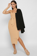 Бежева трикотажна сукня-майка з розрізом 37919, Колір: Бежевий, Розмір: ONE SIZE