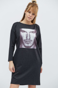 Сукня оверсайз із принтом Девід Бекхем 32329, Колір: Чорний, Розмір: XS