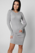 Трикотажна сіра сукня 38707, Колір: Сірий, Розмір: ONE SIZE