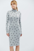 Сукня з малюнком птахів і зручними кишенями 28852, Колір: Св. Сірий, Розмір: XS