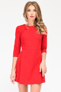 Червона сукня комбінезон з рукавом 3/4 34222, Колір: Червоний, Розмір: S