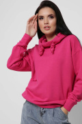 Модне жіноче худі з принтом колір малина 36874, Колір: Малина, Розмір: XS