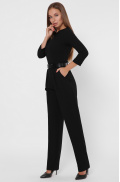 Черный однотонный комбинезон 36026, Цвет: Черный, Размер: XS