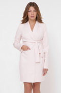 Сукня-піджак на запАх із кишенями 36112, Колір: Пудровий, Розмір: S
