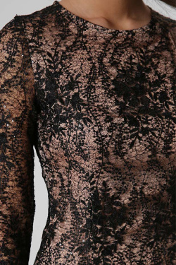 Праздничное платье футляр с кружевом и пайетками 36386, Цвет: Черный, Размер: XS, изображение 4