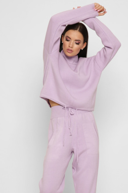 Бузковий в'язаний спортивний костюм 55133, Колір: Лавандовий, Розмір: ONE SIZE, зображення 4