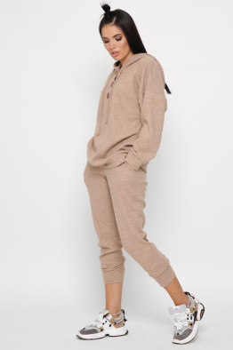 Жіночий теплий бежевий костюм з ангори 38069, Колір: Бежевий, Розмір: XS, зображення 5