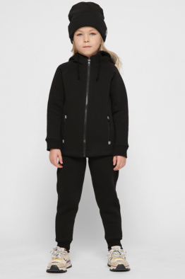 Детская черная спортивная кофта на молнии 38382, Цвет: Черный, Размер: 86, изображение 3