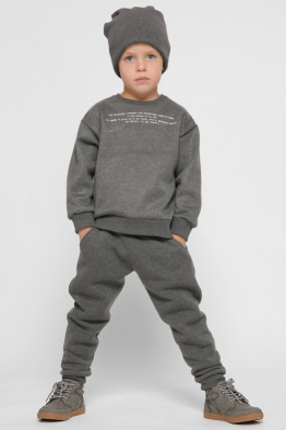 Дитячий світшот з написом колір графіт 38457, Колір: Графіт, Розмір: 80, зображення 3