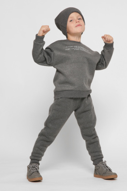 Дитячий світшот з написом колір графіт 38457, Колір: Графіт, Розмір: 80, зображення 5