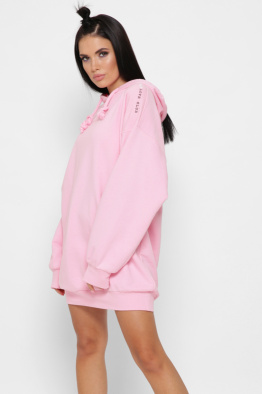 Спортивное розовое платье худи 38122, Цвет: Розовый, Размер: XS, изображение 4