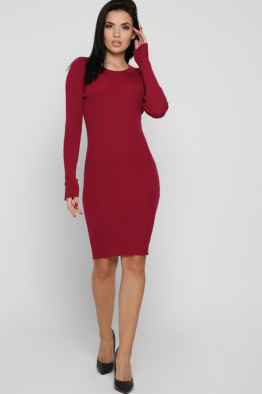 Трикотажное бордовое платье 38705, Цвет: Бордовый, Размер: ONE SIZE, изображение 4
