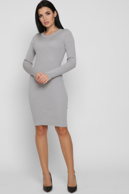 Трикотажна сіра сукня 38707, Колір: Сірий, Розмір: ONE SIZE, зображення 4