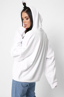 Женское белое худи оверсайз 38106, Цвет: Белый, Размер: XS, изображение 6