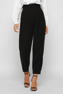 Жіночі чорні брюки з оксамитовим ефектом 37409, Колір: Чорний, Розмір: S, зображення 3