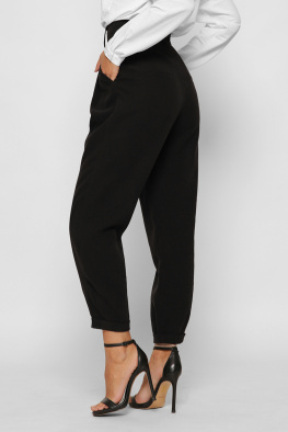 Жіночі чорні брюки з оксамитовим ефектом 37409, Колір: Чорний, Розмір: S, зображення 5