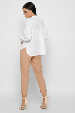 Женские льняные брюки цвет песок 37411, Цвет: Кемел, Размер: XS, изображение 4