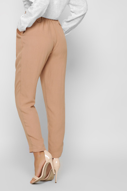 Женские льняные брюки цвет песок 37411, Цвет: Кемел, Размер: XS, изображение 6
