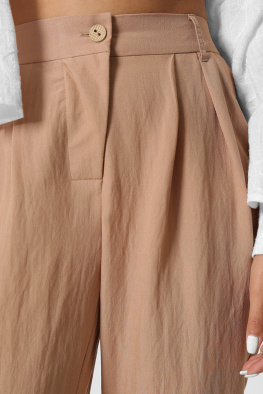 Женские льняные брюки цвет песок 37411, Цвет: Кемел, Размер: XS, изображение 7