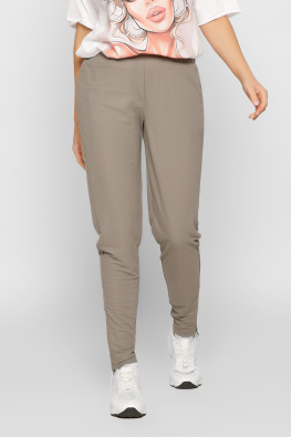 Повседневные брюки хаки с молниями 32829, Цвет: Хаки, Размер: S, изображение 4