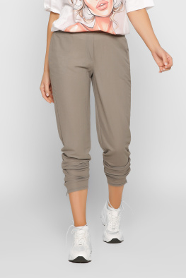 Повседневные брюки хаки с молниями 32829, Цвет: Хаки, Размер: S, изображение 6