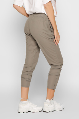 Повседневные брюки хаки с молниями 32829, Цвет: Хаки, Размер: S, изображение 2