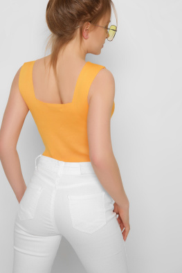 Майка трикотажна з квадратним вирізом колір жовтий 36851, Колір: Жовтий, Розмір: ONE SIZE, зображення 3