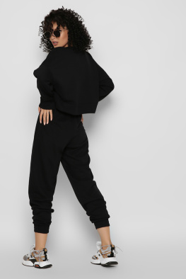 Повседневный костюм оверсайз цвет синий 37186, Цвет: Темно-синий, Размер: M