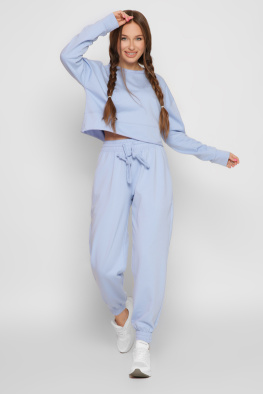 Голубой женский свитшот из двунитки 37190, Цвет: Голубой, Размер: L, изображение 2