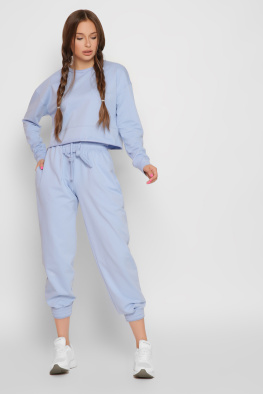 Голубой женский свитшот из двунитки 37190, Цвет: Голубой, Размер: L, изображение 3