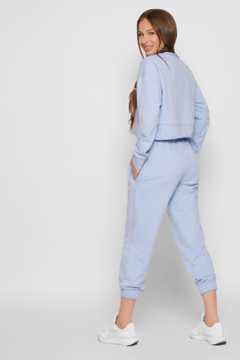 Голубой женский свитшот из двунитки 37190, Цвет: Голубой, Размер: L, изображение 5