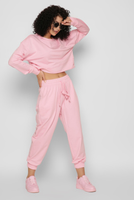 Розовый женский свитшот из двунитки 37191, Цвет: Розовый, Размер: XS, изображение 2