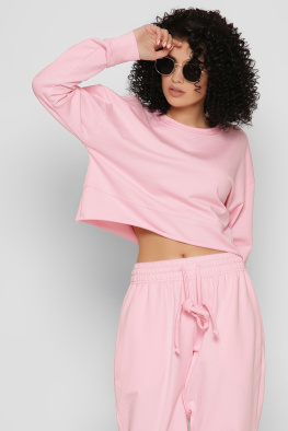 Розовый женский свитшот из двунитки 37191, Цвет: Розовый, Размер: XS, изображение 3