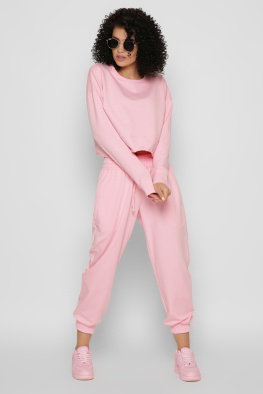 Розовый женский свитшот из двунитки 37191, Цвет: Розовый, Размер: XS, изображение 4